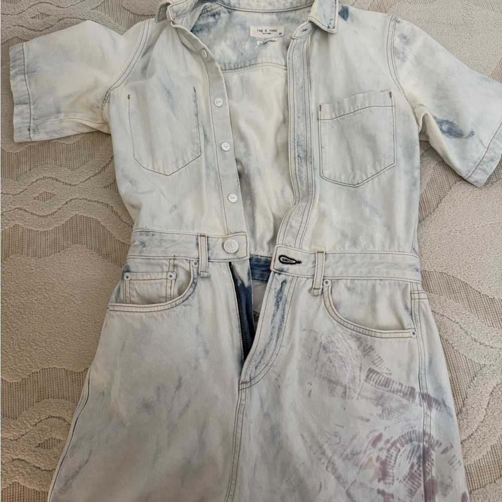 rag & bone Light Blue Denim Mini Dress